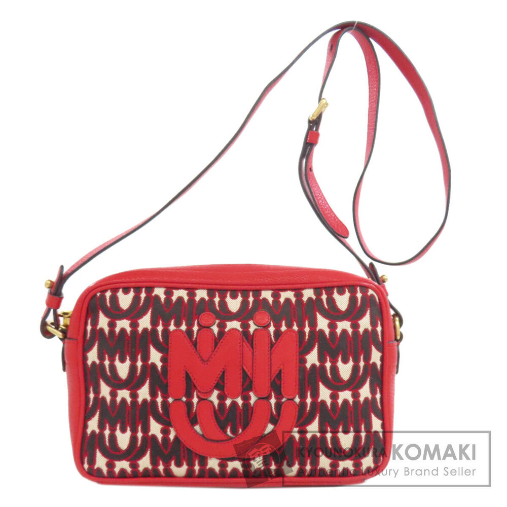 Miu Miu logo motif shoulder bag canvas